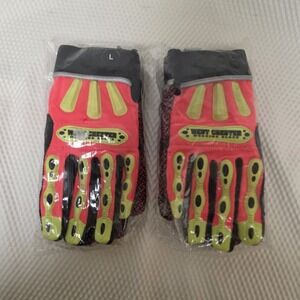 West Chester 86711 R2 Impact Gloves Orange L Synthetic Palm Safety 2 pair impact